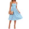 Sleeveless Adjustable Strap Dress with Pockets Polka Dot Print Casual Midi Dress for Women Summer Everyday Wear