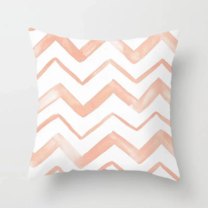 

Hot Pink Roses Swan Feathers Geometric Cushion Cover Modern Fashion Nordic Simple Pillowcase Home Decor Sofa Throw Pillows Cover 12x12Inch