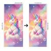 1pcs Rainbow Unicorn Cartoon Door Stickers, Children's Room Bedroom Decoration Stickers, Cute Animal Wall Stickers, Self Adhesiv