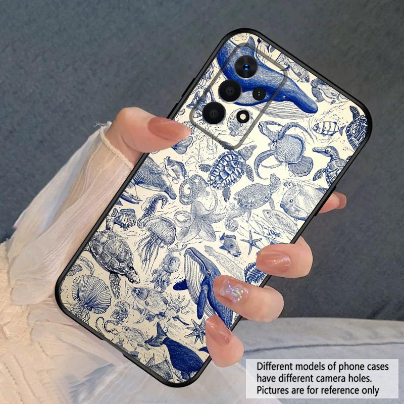 Cartoon Blue Shark For Samsung A03 Core A 04 05 06 12 14 15 16 22 23 Galaxy A25 26 4G 34 35 52 53 56 71 73 90 5G soft phone case