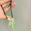 Fashion Autumn Winter New Metallic Fish Bone Pendant Necklaces For Women Long Adjustable Wax Rope Sweater Chain Chain