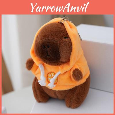 Adorable Capybara Plush Keychain Soft Stuffed Animal Toy In Peach Pink 12cm
