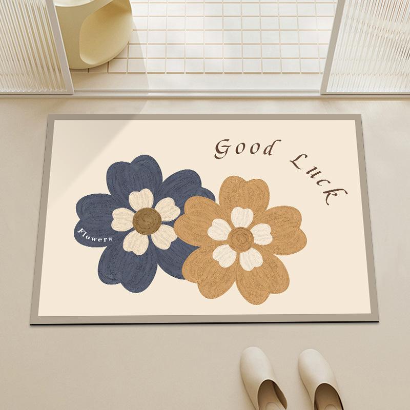 Blumenförmige Bodenmatte, rutschfeste und saugfähige Matte für den Badezimmereingang, Toilette, weiches Kissen, Badezimmer-Fußmatte