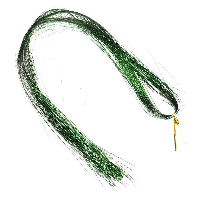 120pcs/lot Bling Hair Secoration Fashion Hair Tinsel Sparkle Glitter Extensions Highlights False Hair Strands Party Accessories