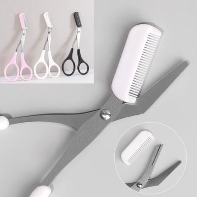 1 Stück Edelstahl-Augenbrauenschere mit Kamm Sicherer Haarentferner zum Formen von Augenbrauen Make-up-Werkzeug