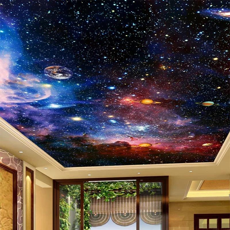 Ceiling Mural Wallpaper Modern 3d Cosmic Starry Sky Space Photo Wall Paper Living Room Theme Hotel Background Wall Murals
