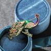 Vintage Classic Women Men Enamel Peacock Badges Brooch