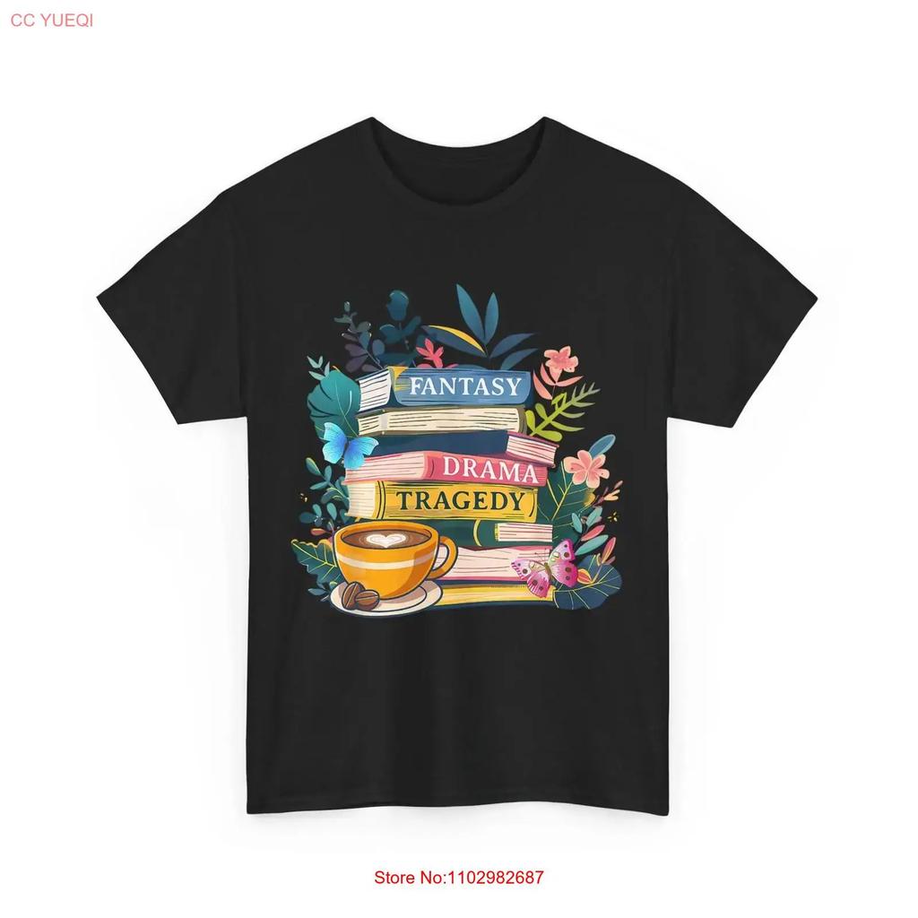 Bookish T Shirt Fantasy Drama Tragedy Books Reading Lovers Floral Vintage Versatile Casual Homme Slightly Breathable