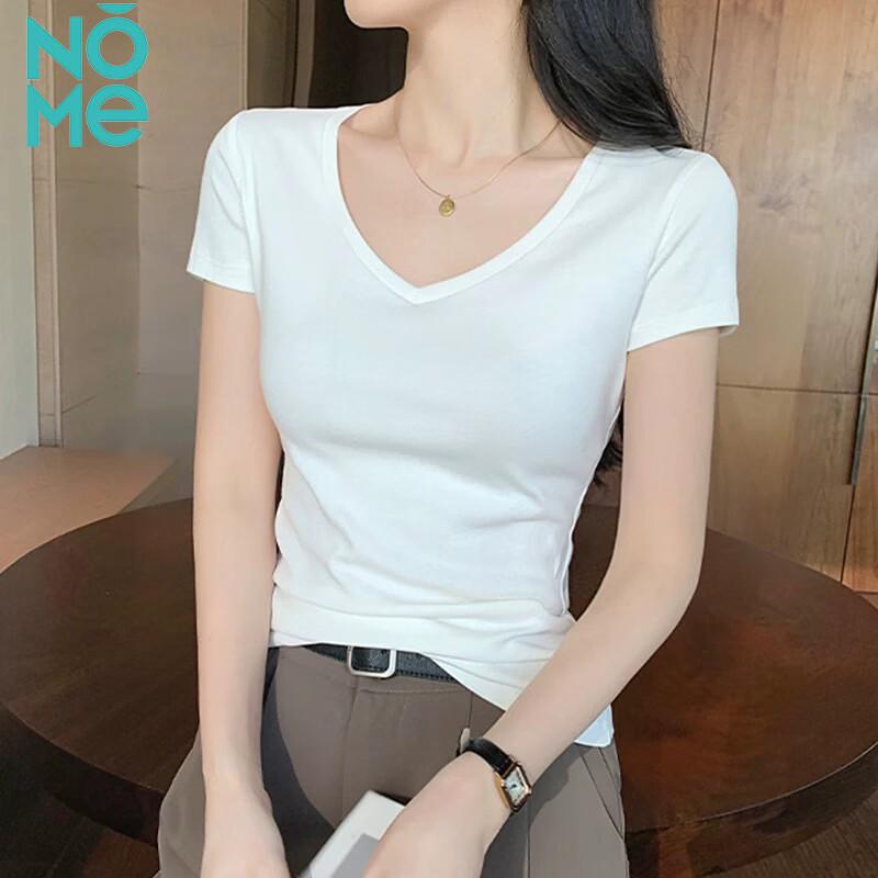 NOMe Women's V-Neck Slim Fit Short Sleeve T-Shirt