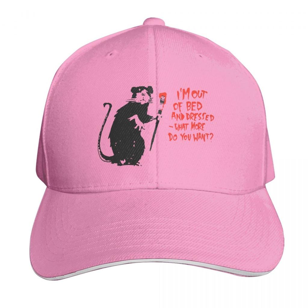 BANKSY Out Of Bed Rat Baseball Cap Military Tactical Cap Hat Baseball Cap Beach western Hat Womens Hats Unisexs