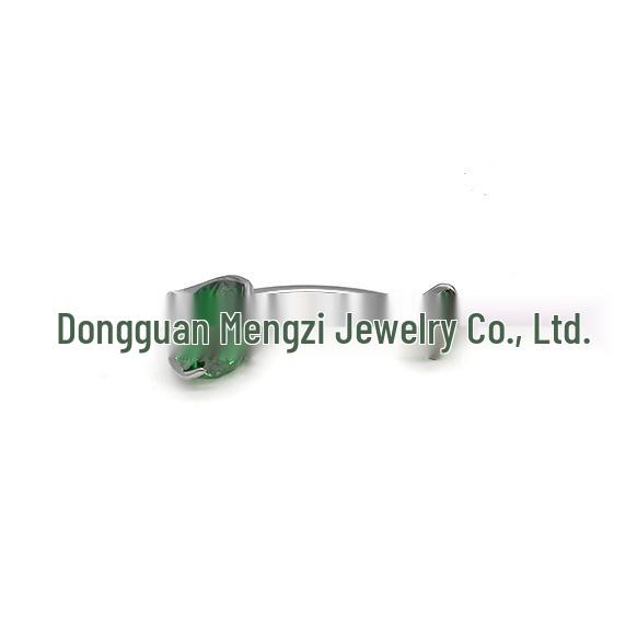 F136 G23 Titanium Zircon Navel Ring with Four-Prong Setting - Super Shiny Body Piercing Jewelry