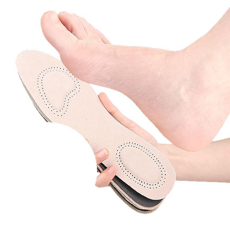 Men's & Women's Soft Latex Leather Insoles with Thickened Forefoot & Heel, Cuttable & Anti-Wear for Sports