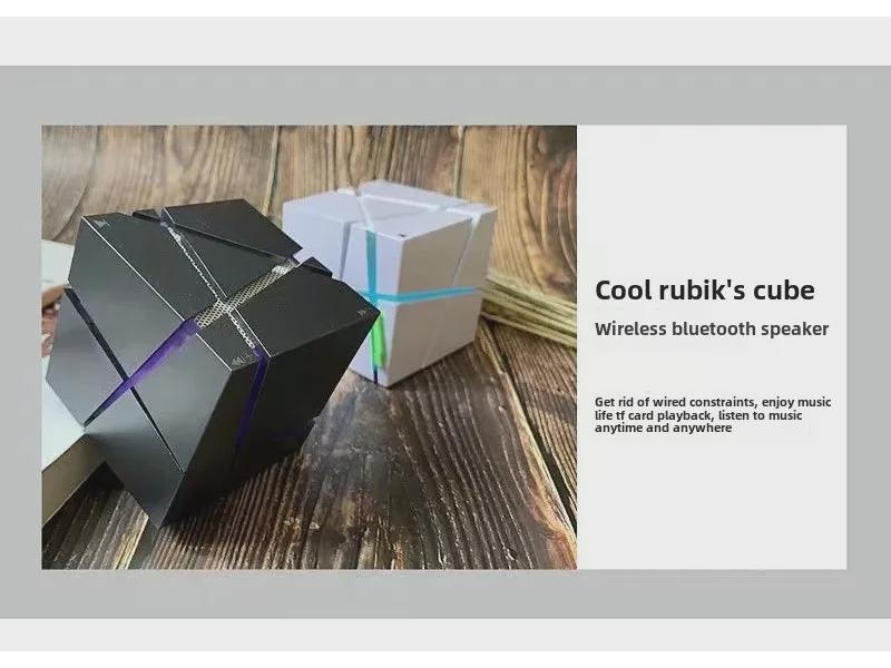 Qone Magic Cube Bluetooth Mini Speaker with Colorful Lights - Wireless Subwoofer Capable of Playing Cards, Perfect Gift.