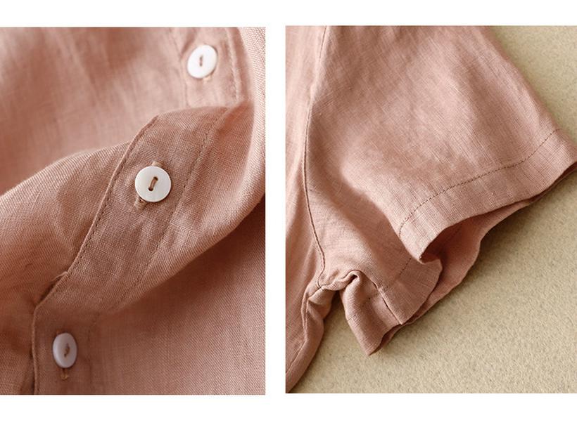 Reversible 2023 Summer Cotton Linen Ruffle Collar Dress with Swing Skirt & Short Sleeves