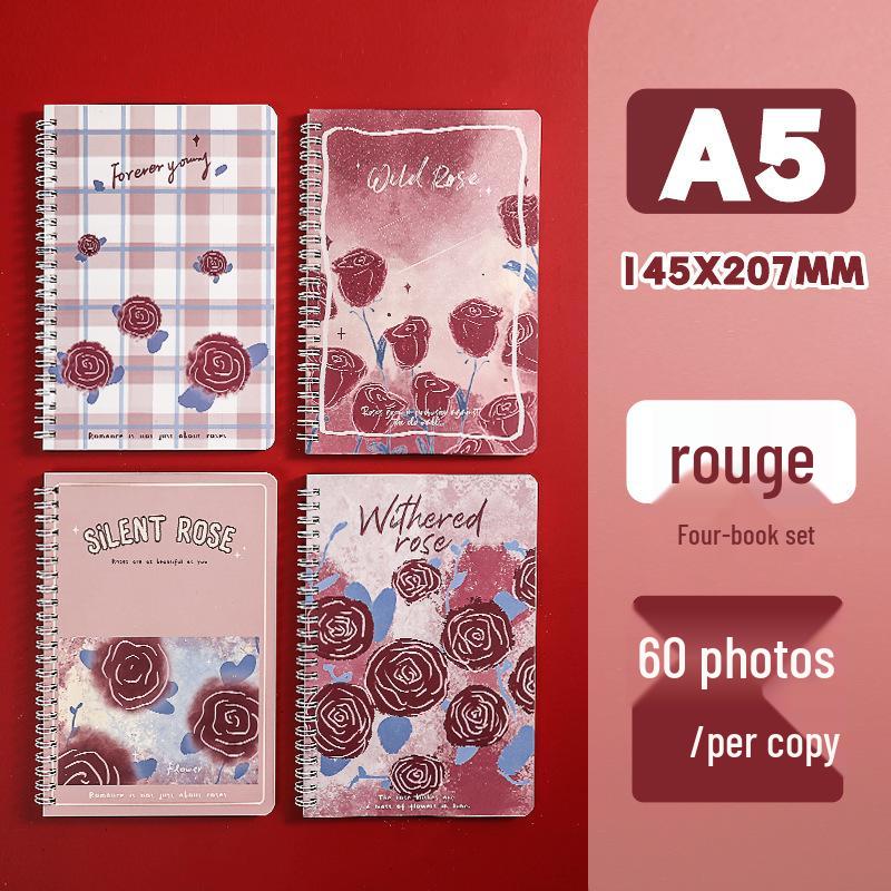 A5 Floral Spiral Notebook: Girlish Heart Study Stationery, Loose-Leaf Student Journal