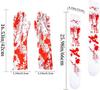 10Pairs Halloween Gloves Horror Ambiance Decoration Bloodstained Gloves Bloody Socks Halloween Party Horror Bloodprint Props