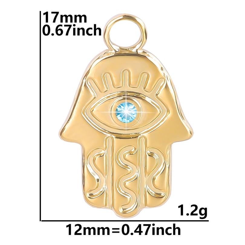 5pcs/Lot Turkish Evil Eye Hand Pendants For Jewelry Making Supplies Statement Charm Stainless Steel Pendant DIY Necklace Earring