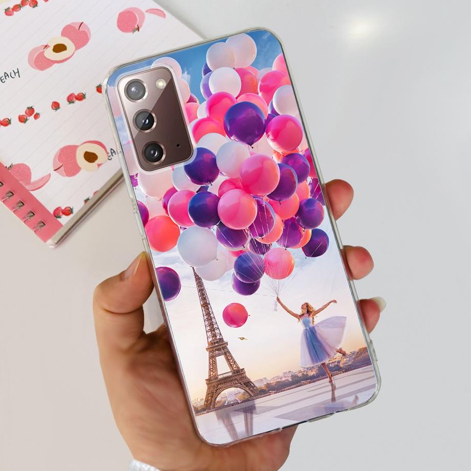 Für Samsung Galaxy Note 20 Ultra Hülle Weiches Silikon Klare Rückseite Kameraschutz Samsung Note20 5G TPU Hülle Bemalte Capa