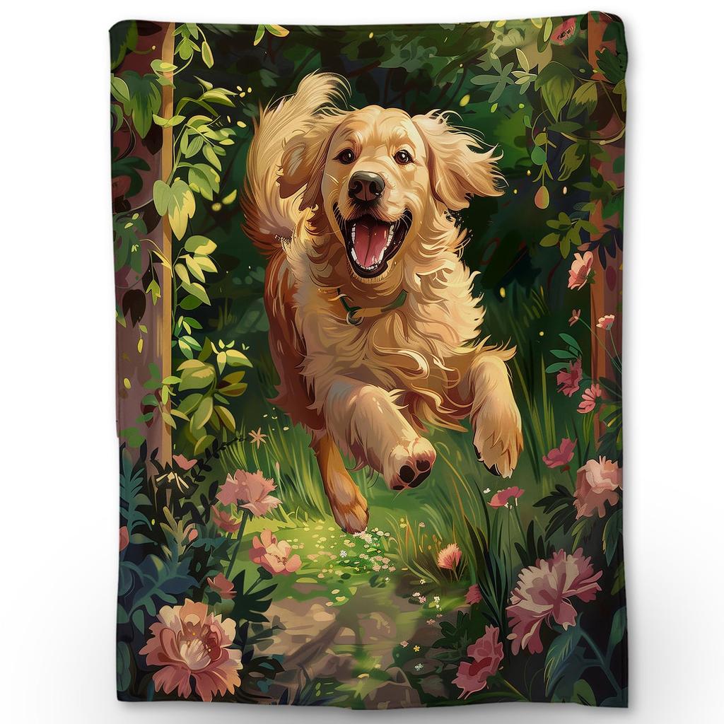 Golden Retriever Blanket Soft Lightweight Flannel Fleece Throw Blanket for Couch Bed Sofa Travel Gift for Women Girls Pet Lovers