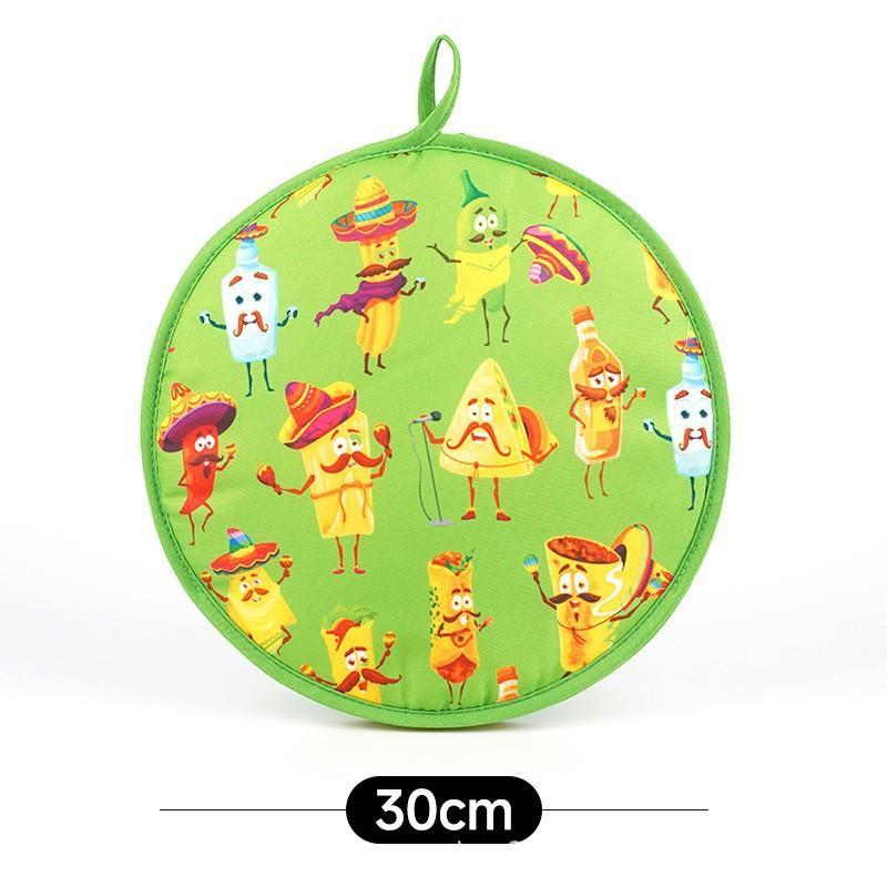 Tortilla Warmer Pouch Round Thickened Insulated Fabric Bag Keep Food Warm For Burrito Pancake Kitchen Dining Party Use