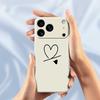 For iPhone 17 Pro Case Black Love Pattern Printing Straight Edge TPU Phone Back Cover