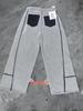 Unisex American Retro Patchwork Wide-Leg Gray and White Jeans - 2025 Summer Casual Loose Fit
