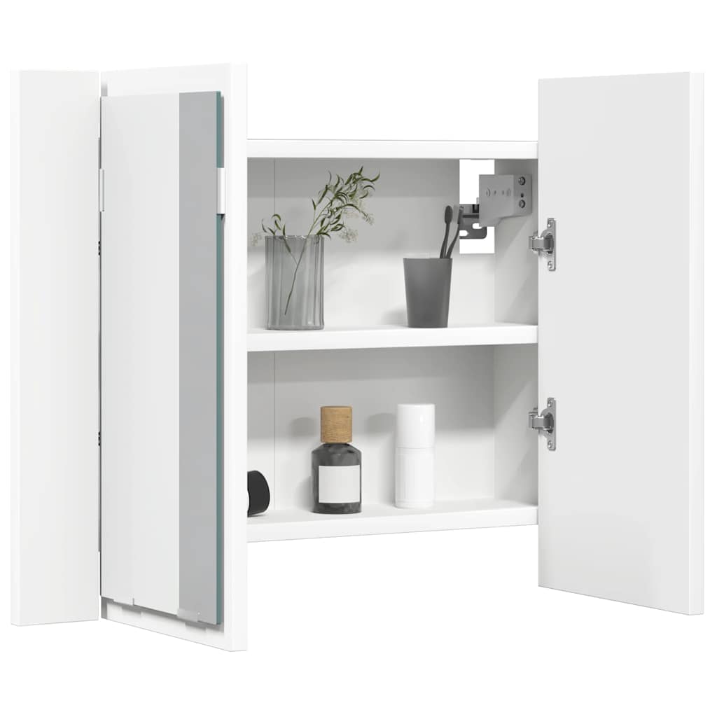 LED Bathroom Mirror Cabinet White 60 X 12 X 45 Cm Acrylic