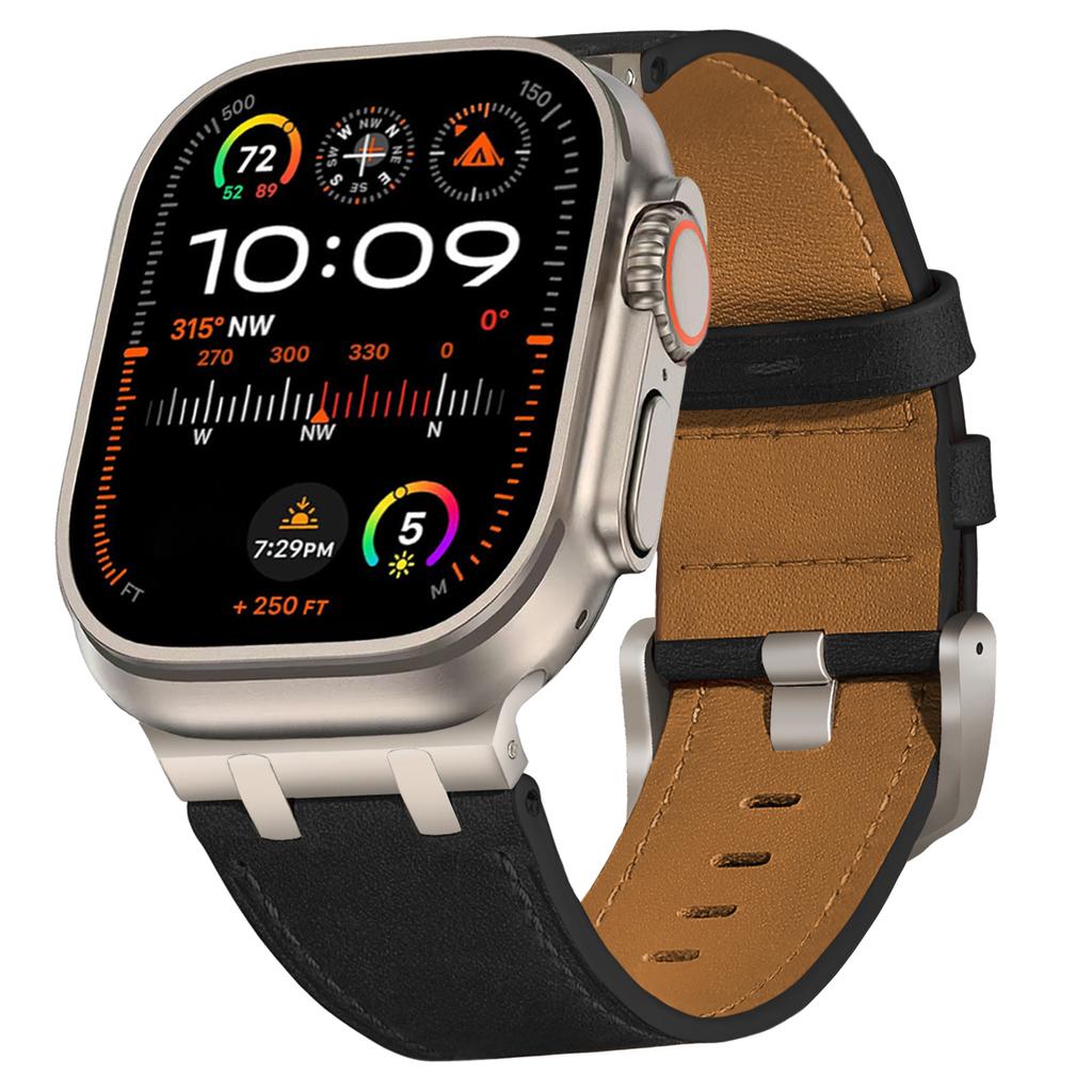Leather Band for Apple Watch Ultra 2 49mm Series 10 46mm Luxury Strap Sports Bracelet for iWatch 10 9 8 7 6 5 4 SE Ultra 44 45mm