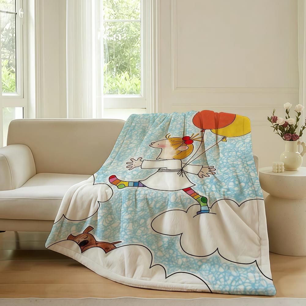 

Cartoon cute Coco-chan Blanket For Sofa Office Bed Plane Travel Sleep Read Relax Camping Soft And Warm 75cmx90cm
