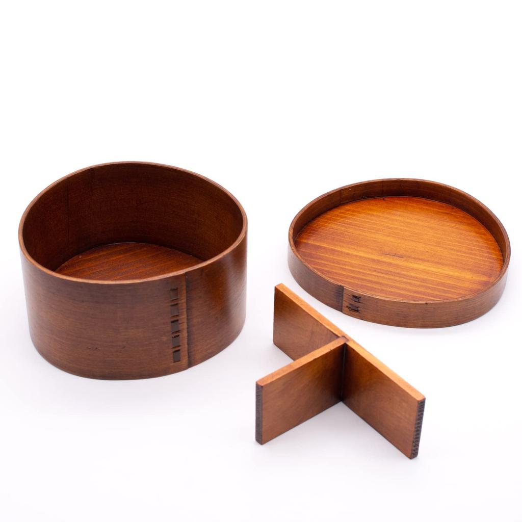 Bentwood Bento Lacquered 14 X 8 Rice Ball Box, Wood, Approx. Cm, Single-Tier, Shape, A-10-273073