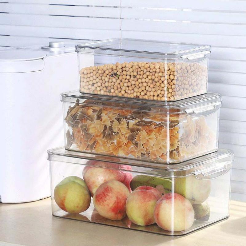Large Capacity Transparent Food Storage Boxes Kitchen Refrigerator Eggs Vegetable Fruit Organizer Moisture-proof Sealed Box ECO
