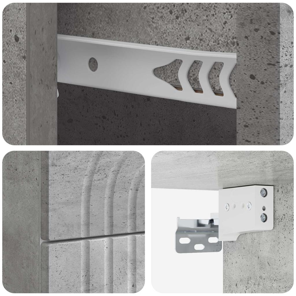 Wall Mounted Nightstand Concrete Grey 33 x 34.5 x 40 cm