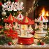 Carousel Music Box Cake Decorative Ornament Hand Craft Romantic Gift Carousel Music Box Chtistmas Tabletop Decoration Supplies