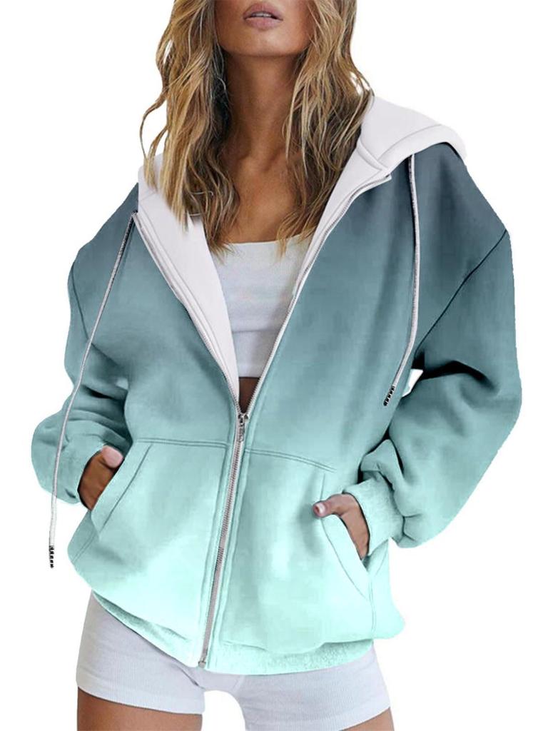 Kapuzenoberteil für Frühling und Herbst, Neue Gradienten-Serie, Slim-Fit-Cardigan, Hoodie, Haarteil aus einem StückMC4