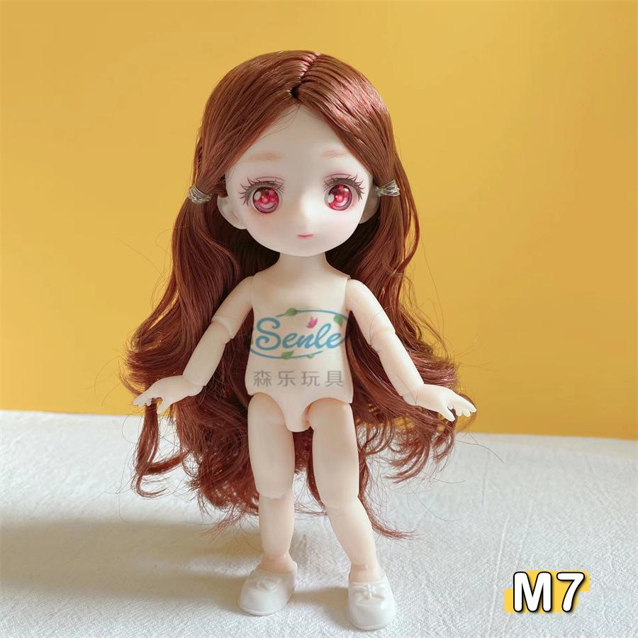 16 cm Nøgen Dukke Krop Med 2. Dimension Anime Øjne 13 Bevægelige Led Blå 2D Animation Øjne Dukke DIY Legetøj Til Piger