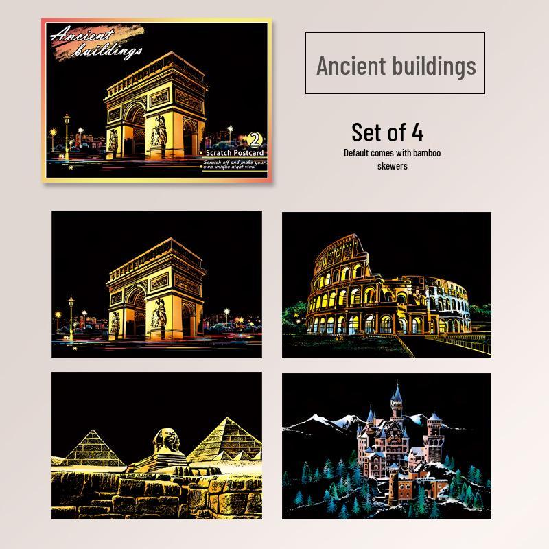 YUELU Colorful City Night Scene Scratch Art - Small Size
