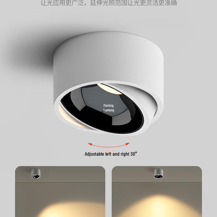 Adjustable Anti-Glare Surface Mounted Ceiling Spotlight for Living Room
