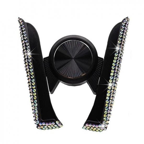 Handcrafted Rhinestone Car Phone Holder Secure Fit 360 Degree Rotation