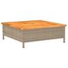 Garden Table Beige 70x70x25 Cm Rattan and Acacia Wood