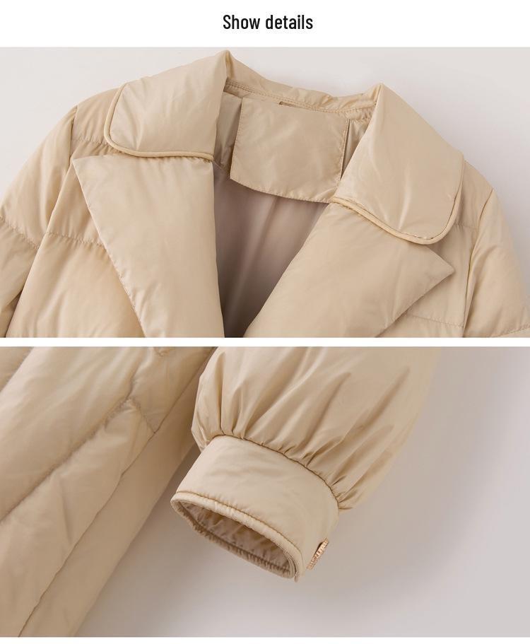 Women's Warm Winter Long Down Jacket Thickened Drawstring 90 White Duck Down Coats Fashion