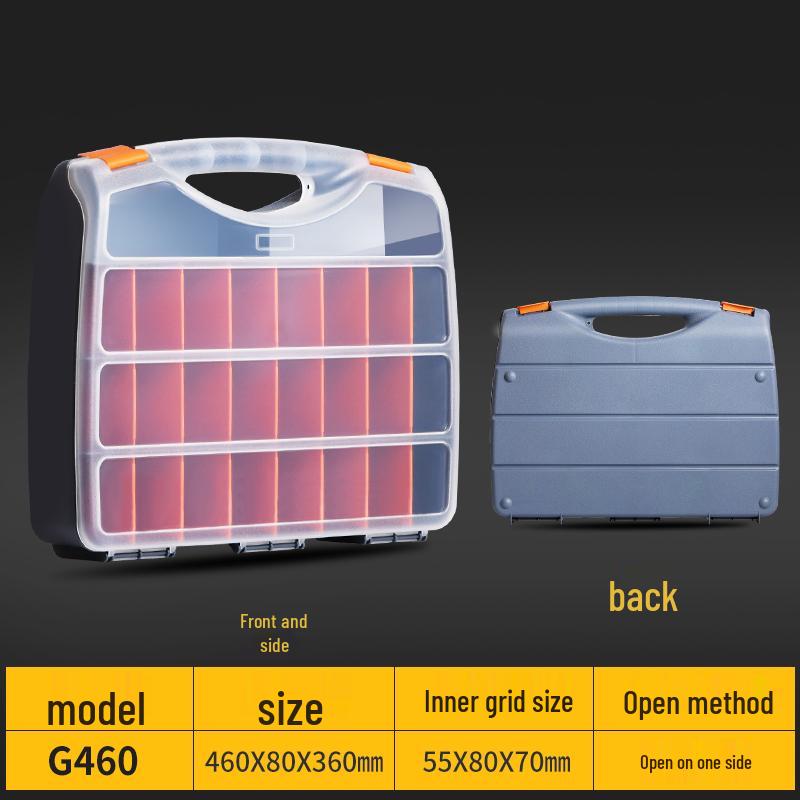 Plastic Grid Organizer Box with Removable Compartments for Small Parts and Accessories