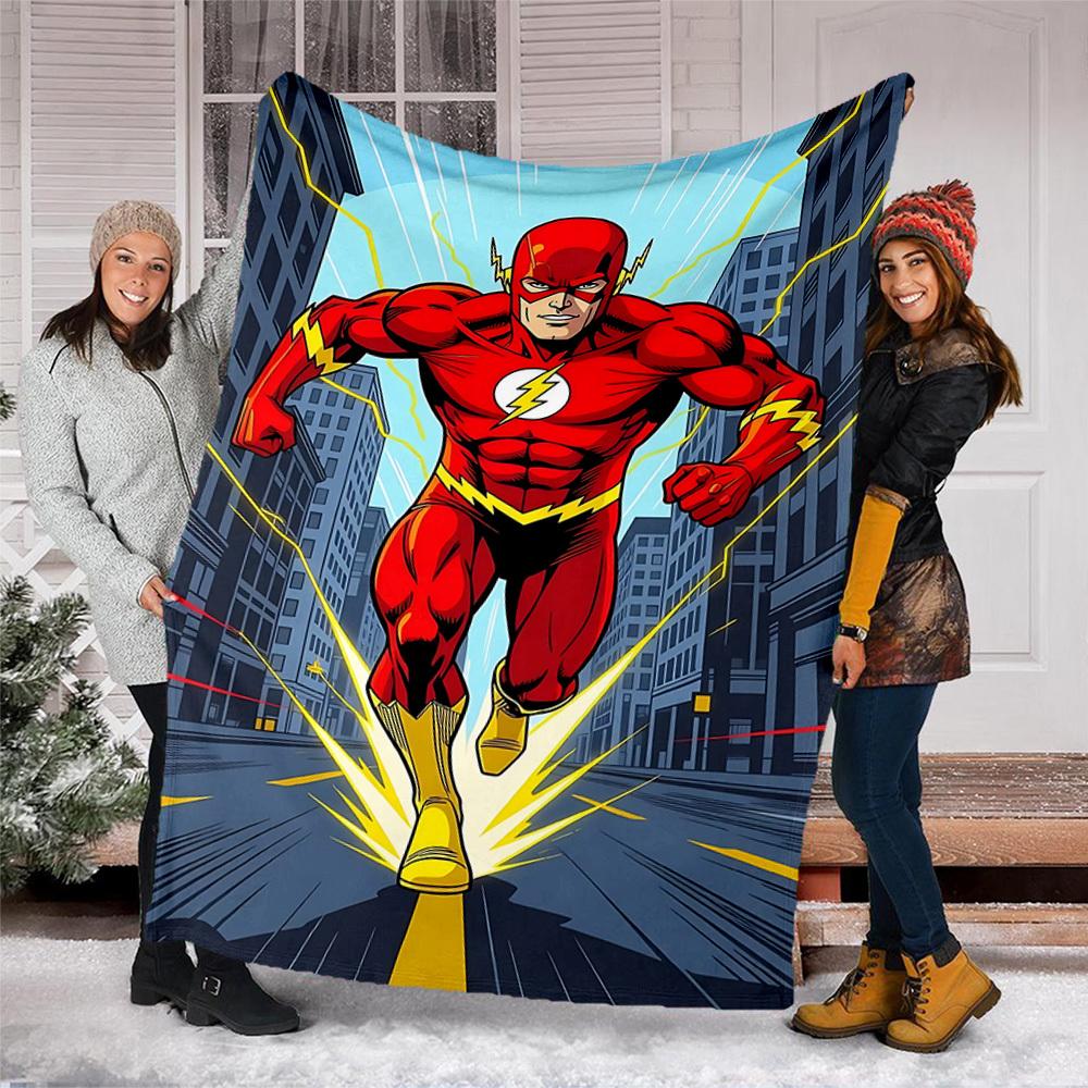 1pc Flash, Superhero Outdoor Flannel Throw Blanket Soft, Lightweight & Warm for Sofa, Office