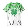 Women's  Casual Short Sleeve Shirts Fashion St Patrick's Print Tunic Tops With Pockets