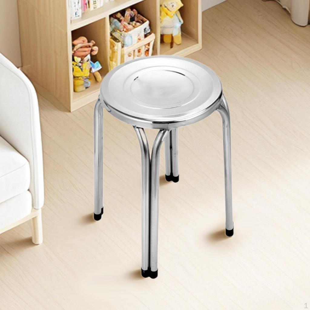 Stacking Stool Classroom Stools Stainless Steel for Kids and Adults Round Metal Furniture