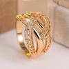 Antique Hollow Geometric Metal Rings For Women Men Vintage Trendy Gold Color Ring Wedding Jewelry Mother's Day Gifts