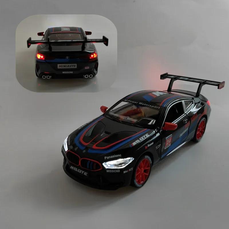 1:24 BMW M8 GTE TRACK Alloy Racing Car Model Diecasts Metal Toy Sports Vehicles Car Model Collection Sound Light Gifts