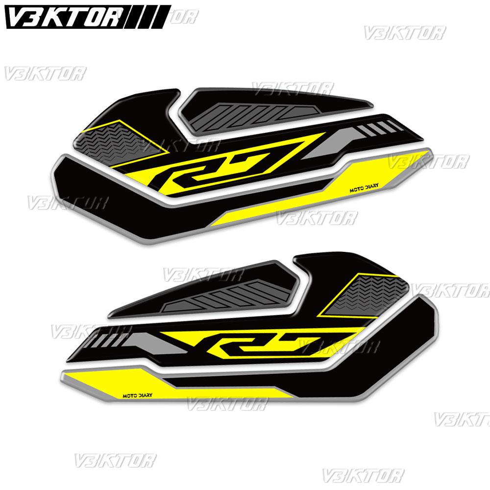 3D Resin Tank Pad Sticker Motorcycle Fuel Tank Protection Decal For R7 YZF R7 YZFR7 2021-2024 2023 2022