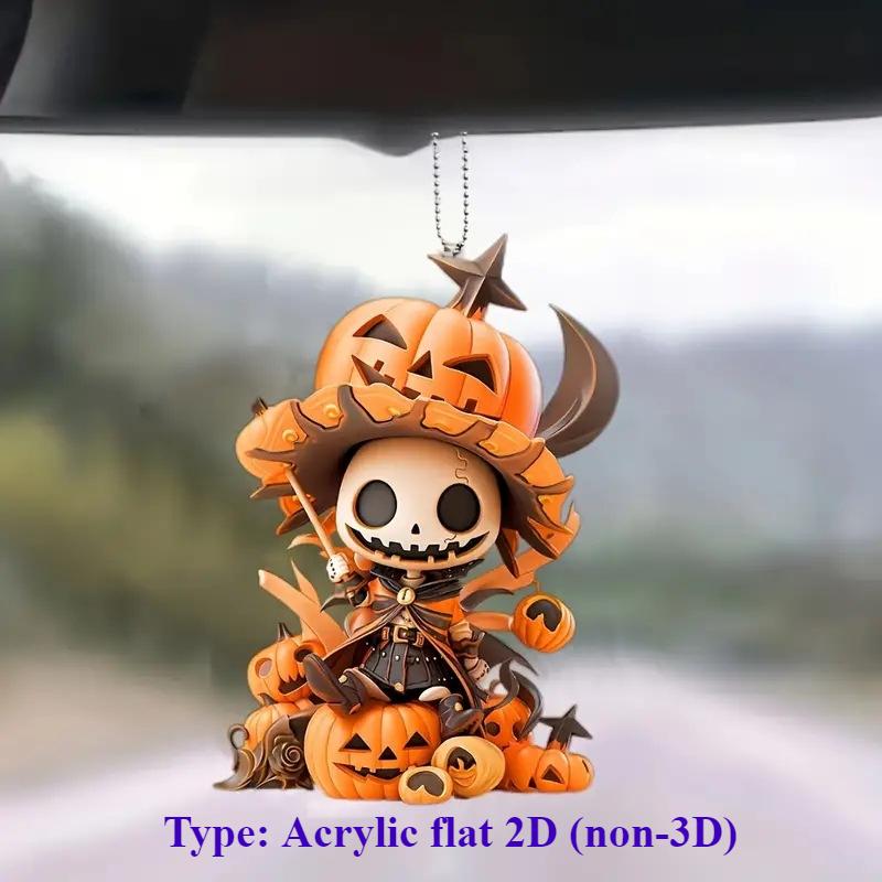 

Новый 2D плоский акриловый тыквенный человек-украшение на елку, подвеска на зеркало заднего вида автомобиля, украшение для вечеринки на Хэллоуин