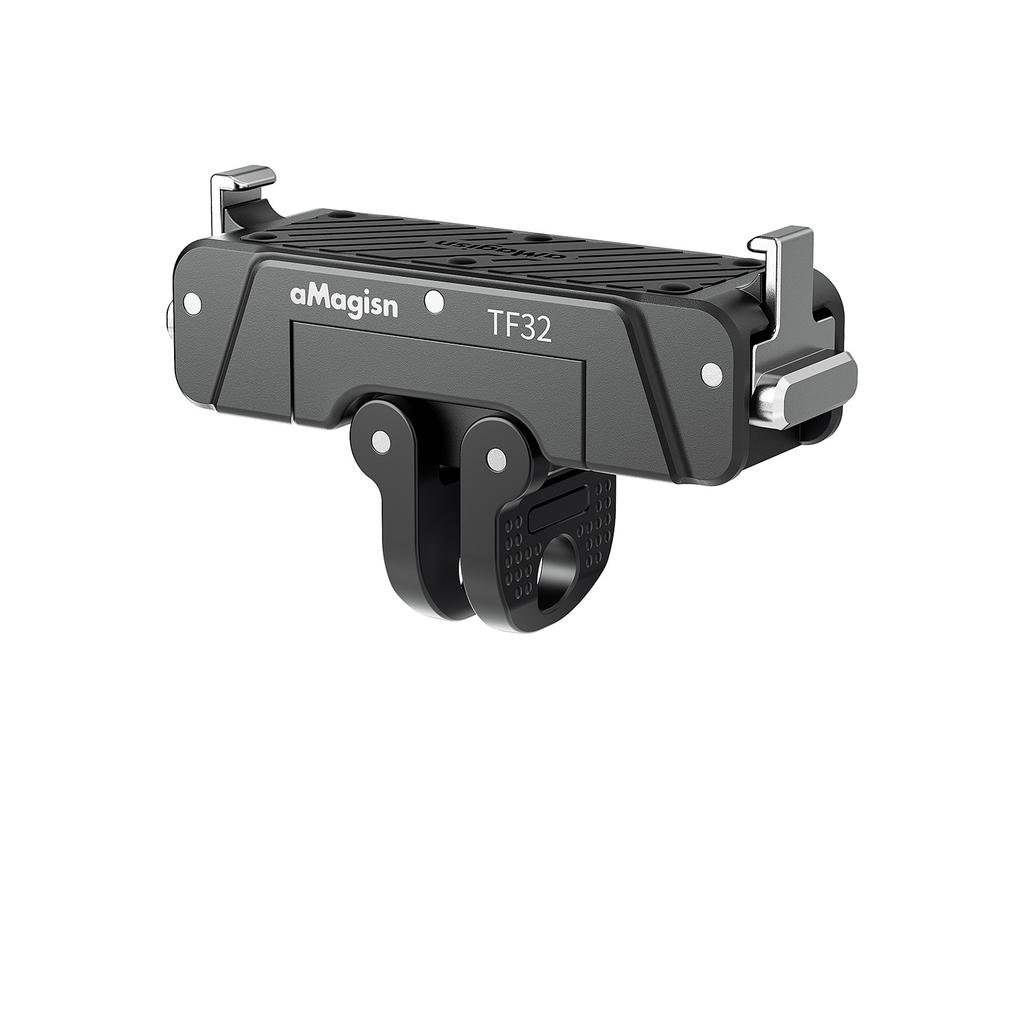 aMagisn 360° Rotatable Metal Quick Release Mount for Insta360 GO Ultra, Magnetic Snap-on Adapter, Fast Detachable Connector