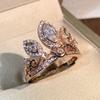 925 Sterling Silver Exquisite Crown Zircon Ring Ladies Drop-shaped Princess Ring Wedding Engagement Jewelry Gift